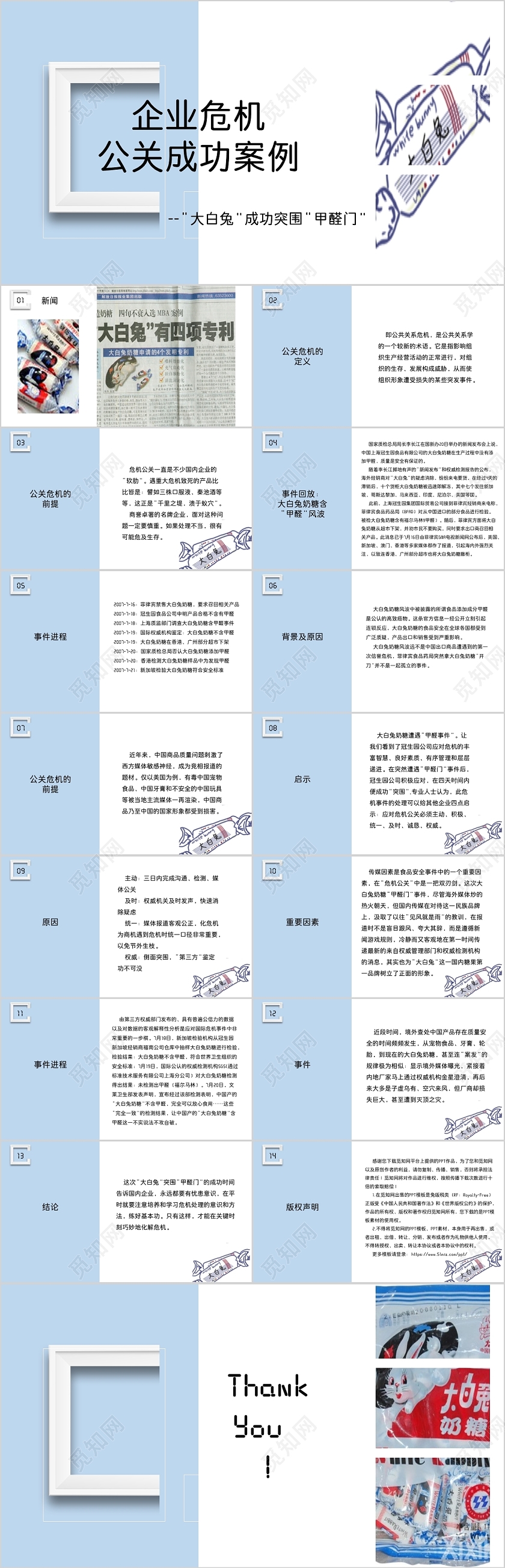 蓝白色创意简约商务风危机公关企业成功公关案例商务通用PPT危机公关ppt