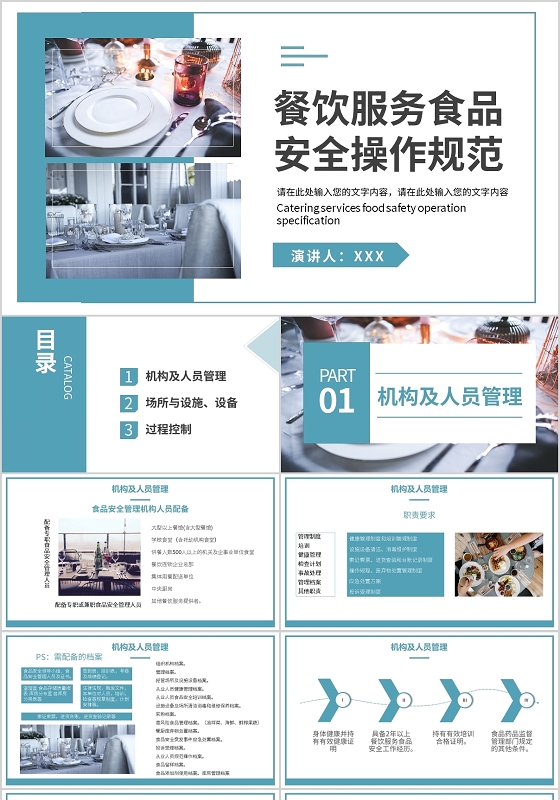 餐饮服务食品安全操作规范PPT模板宣传PPT动态PPT