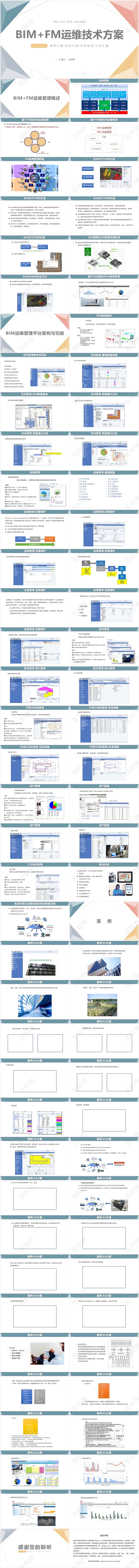 彩色简约风bimpptBIMFM运维技术方案PPT模板