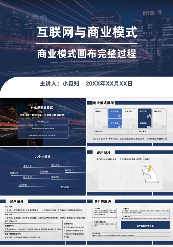 互联网与商业模式商业画布完整过程PPT模板商业模式画布ppt
