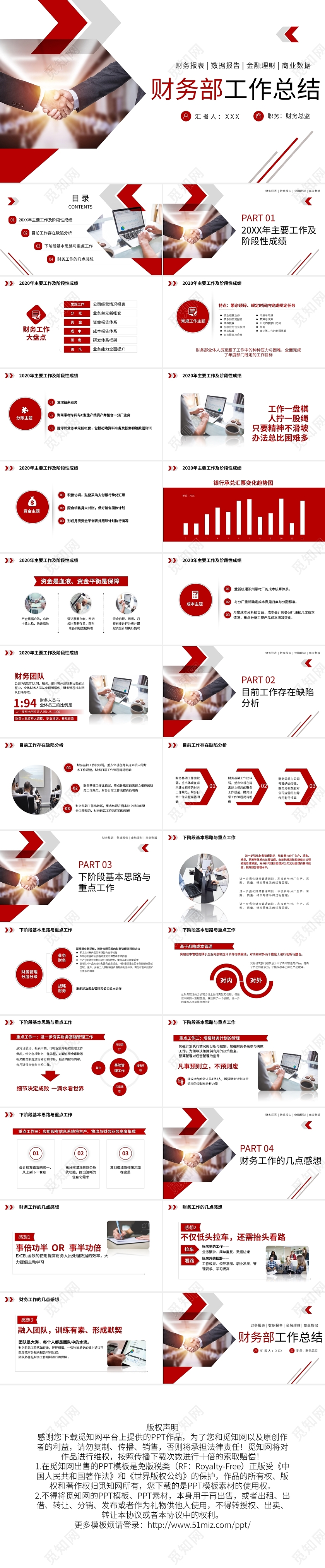 免费红色商务2021财务部年终工作总结PPT模板宣传PPT动态2021年终总结工作汇报总结