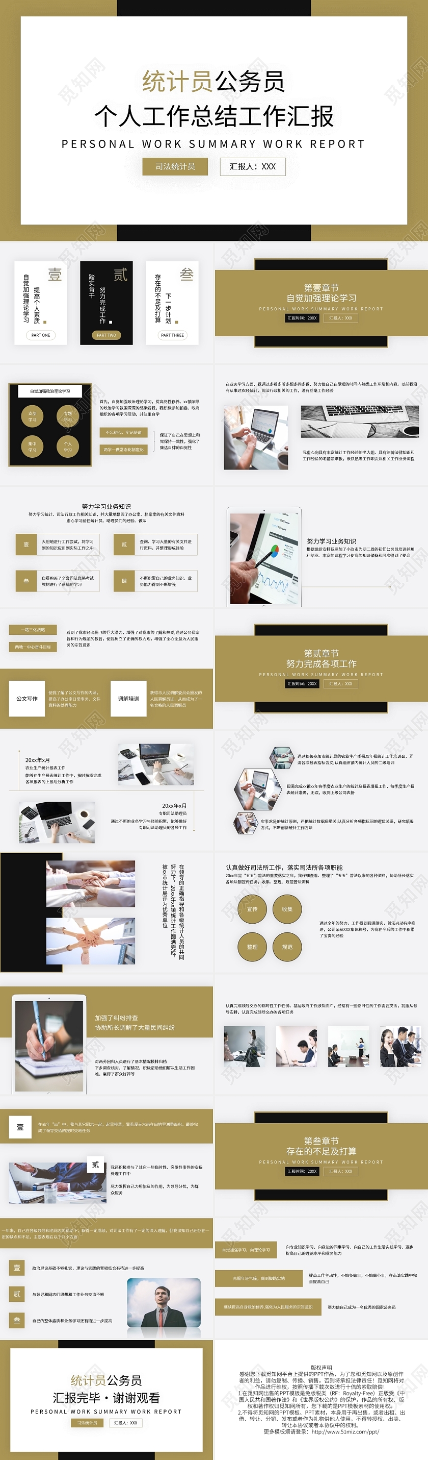 个人年度年终总结工作总结PPT模板宣传PPT动态PPT