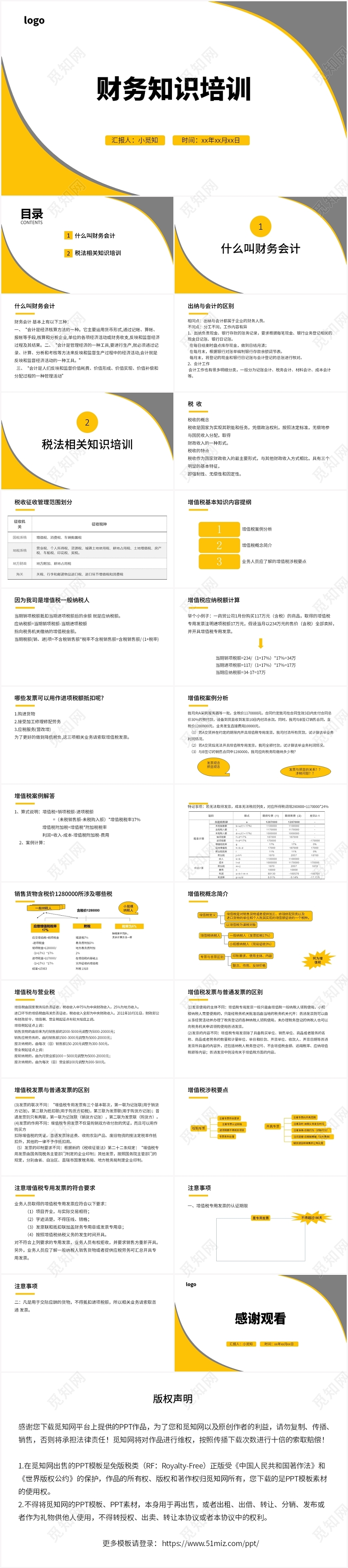 黄色商务风财务培训财务知识培训PPT模板