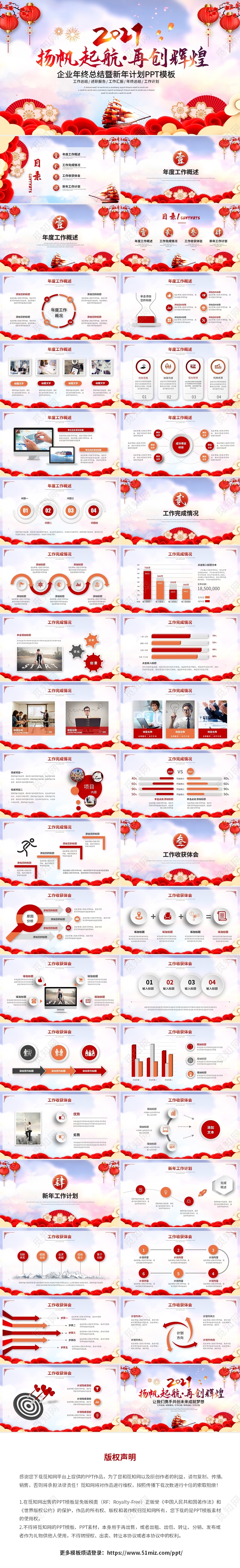 红色喜庆中国风2021年终总结工作总结新年计划ppt模板年终总结新年计划
