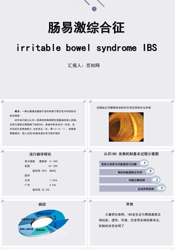 白色背景肠易激综合征护理查房