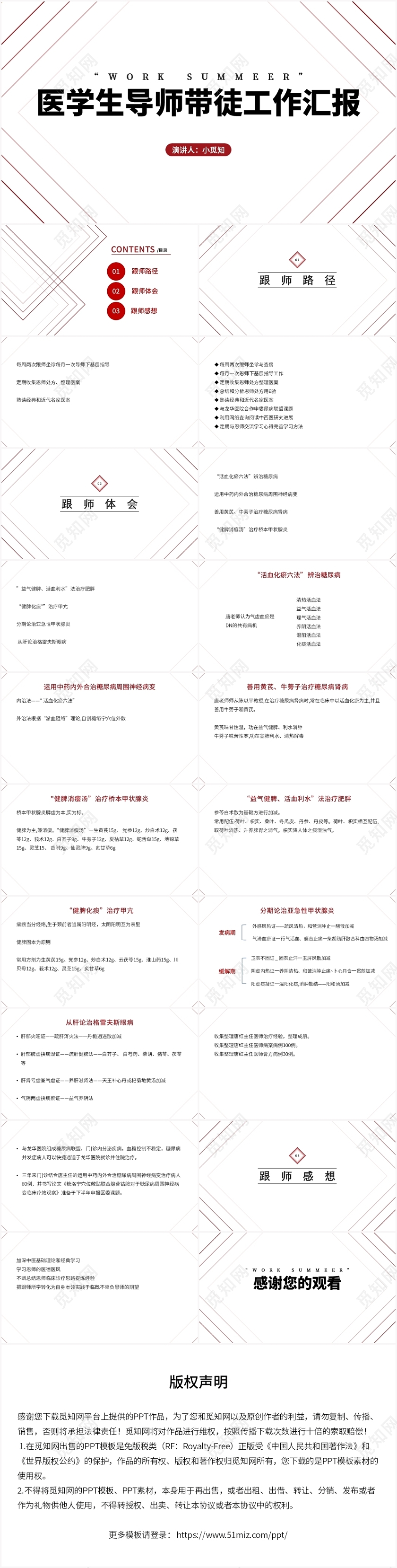 红色简约风导师带徒医学生导师带徒工作汇报PPT模板