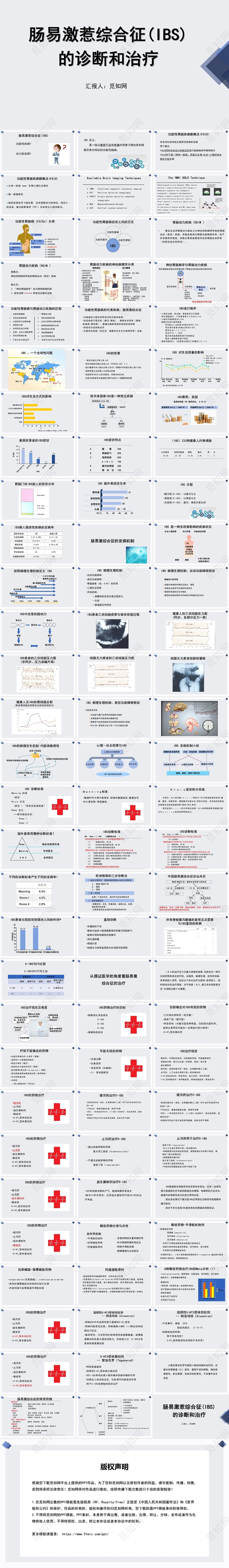 灰色简约风肠易激综合征IBS的诊断和治疗PPT模板肠易激综合征护理查房