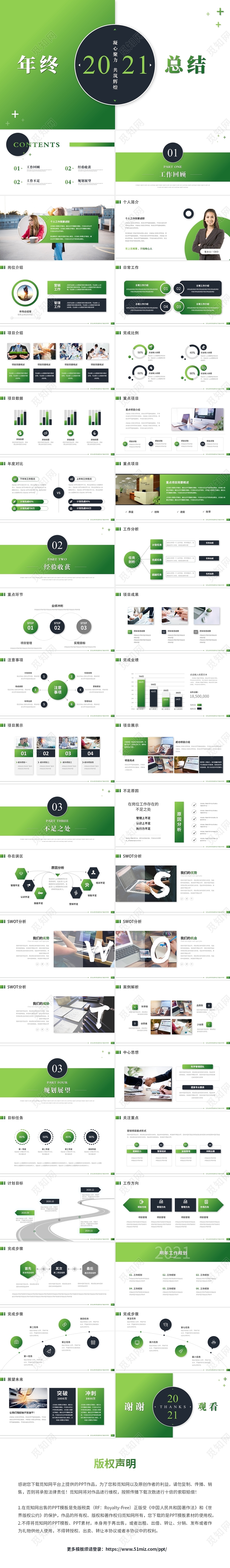 绿色环保健康行业年终总结工作总结工作计划ppt模板年终总结新年计划