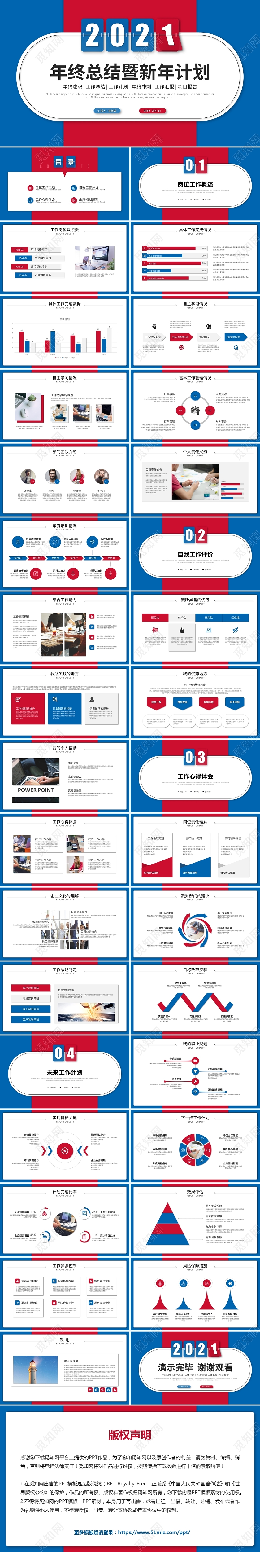 创意简约商务2021年终总结工作计划工作总结述职ppt模板年终总结新年计划