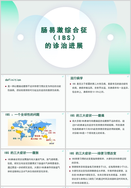 绿色肠易激综合征IBS的诊治进展肠易激综合征护理查房