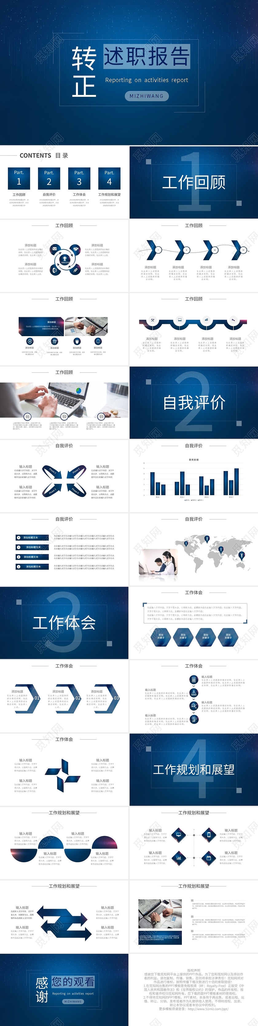 IOS风转正述职报告PPT模板宣传PPT动态PPT新员工试用期员工转正总结述职