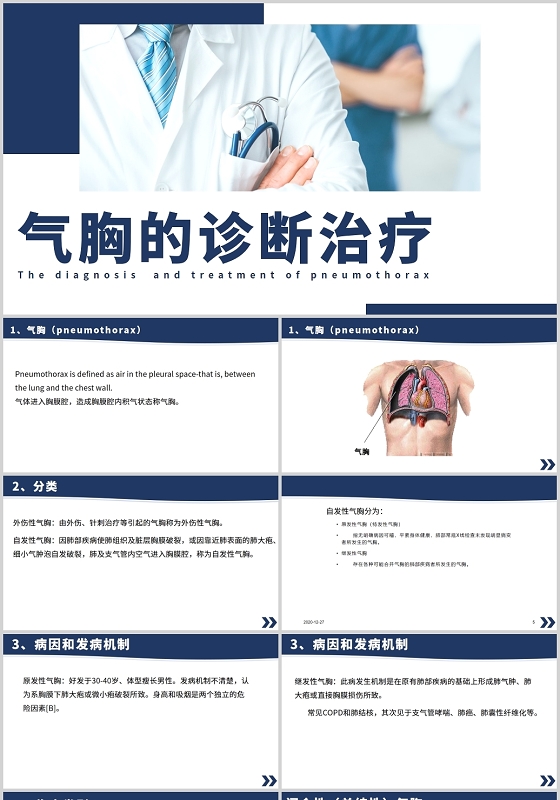 蓝色气胸的诊断治疗护理查房气胸患者