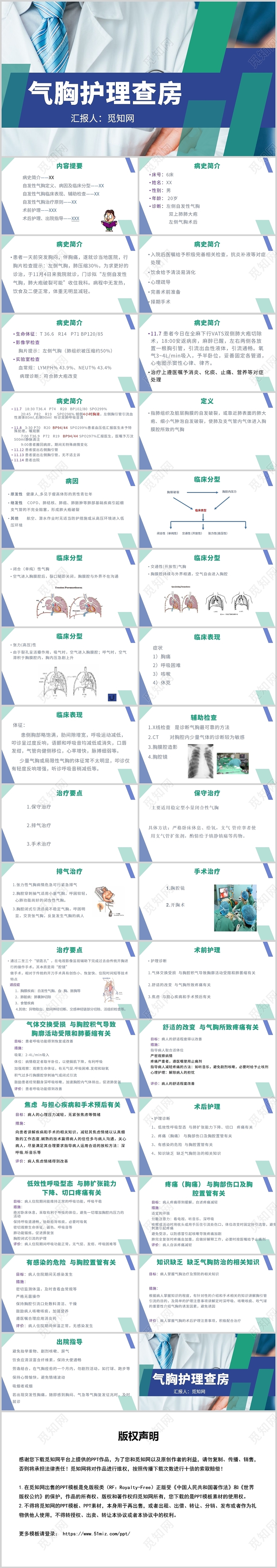 蓝色气胸护理查房护理查房气胸患者