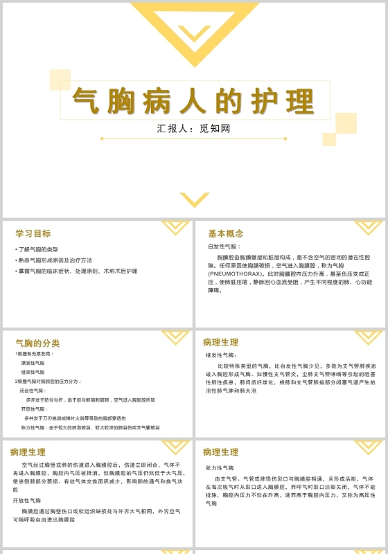 黄色气胸病人的护理护理查房气胸患者