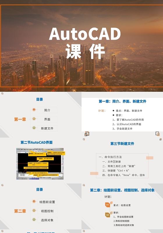 橙色CAD绘图基础知识教学课件