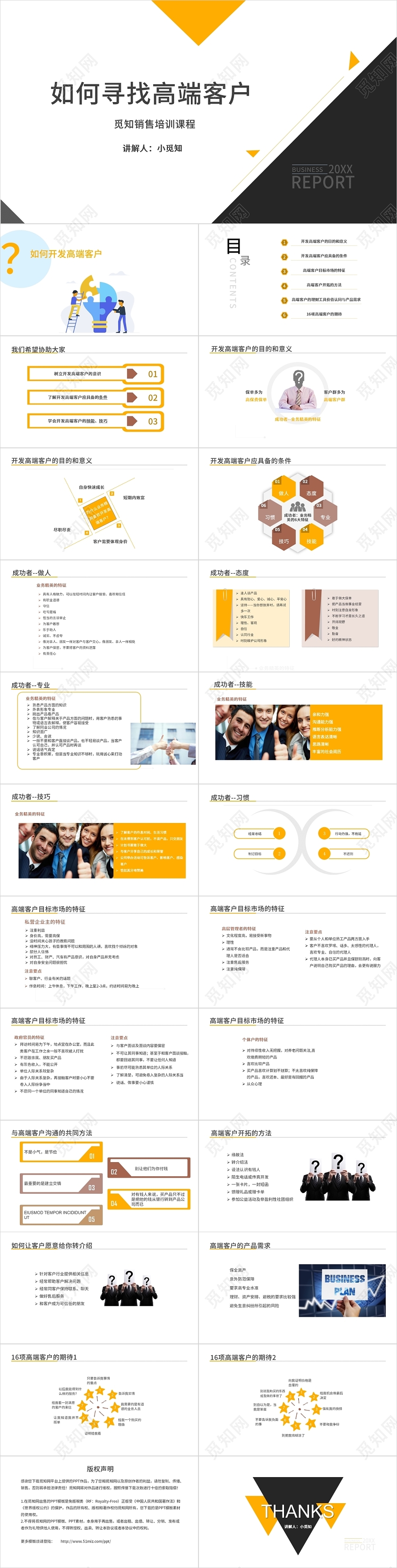扁平风撞色风几何风商务风销售风销售培训PPT模板销售培训课程