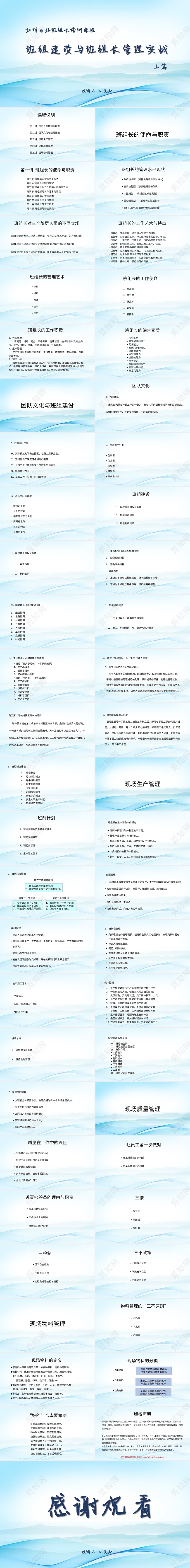 蓝色简约风说课课件班组建设与班组长管理实战PPT模板