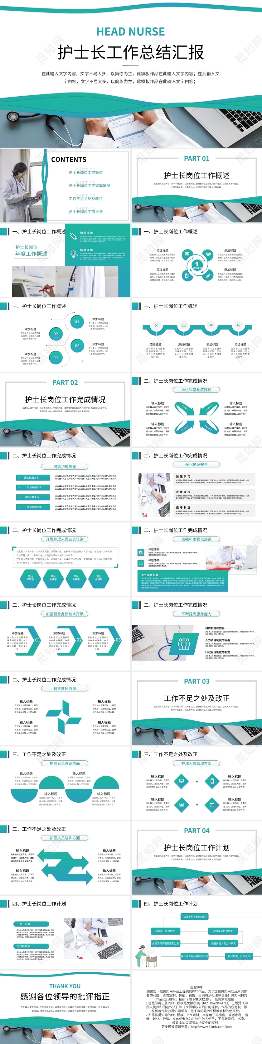 医疗护理护士工作汇报总结PPT模板宣传PPT动态PPT