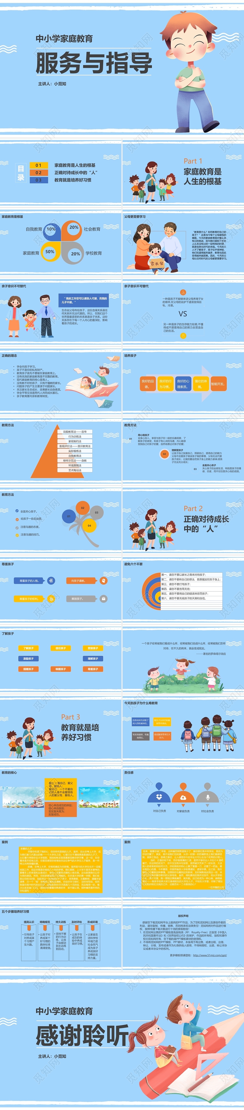 彩色卡通家庭教育培训课件ppt家庭教育培训讲座