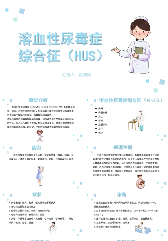 白色背景溶血性尿毒症综合征HUS尿毒症护理查房