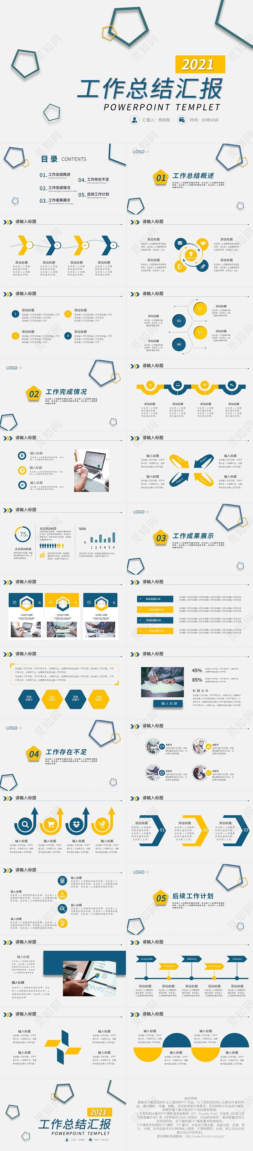 商务简约工作总结汇报述职报告PPT模板宣传PPT动态PPT工作总结年终总结免费