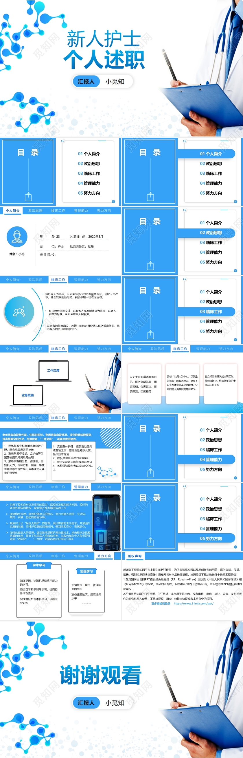 新人护士述职报告PPT
