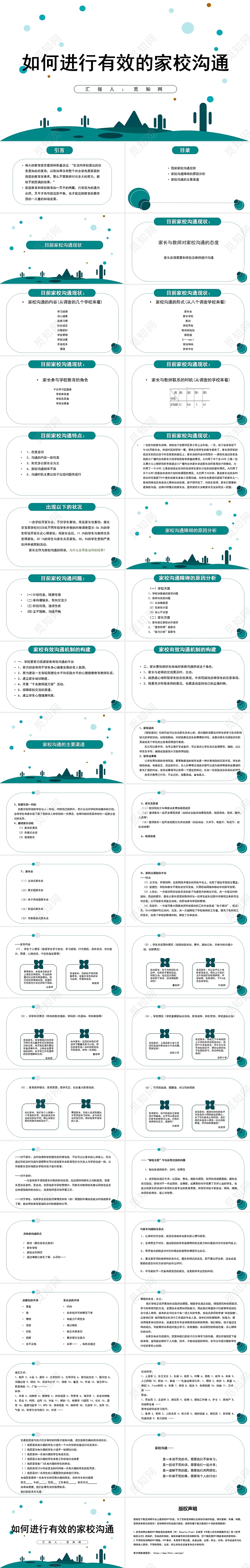 绿色如何进行有效的家校沟通家校沟通培训讲座课件
