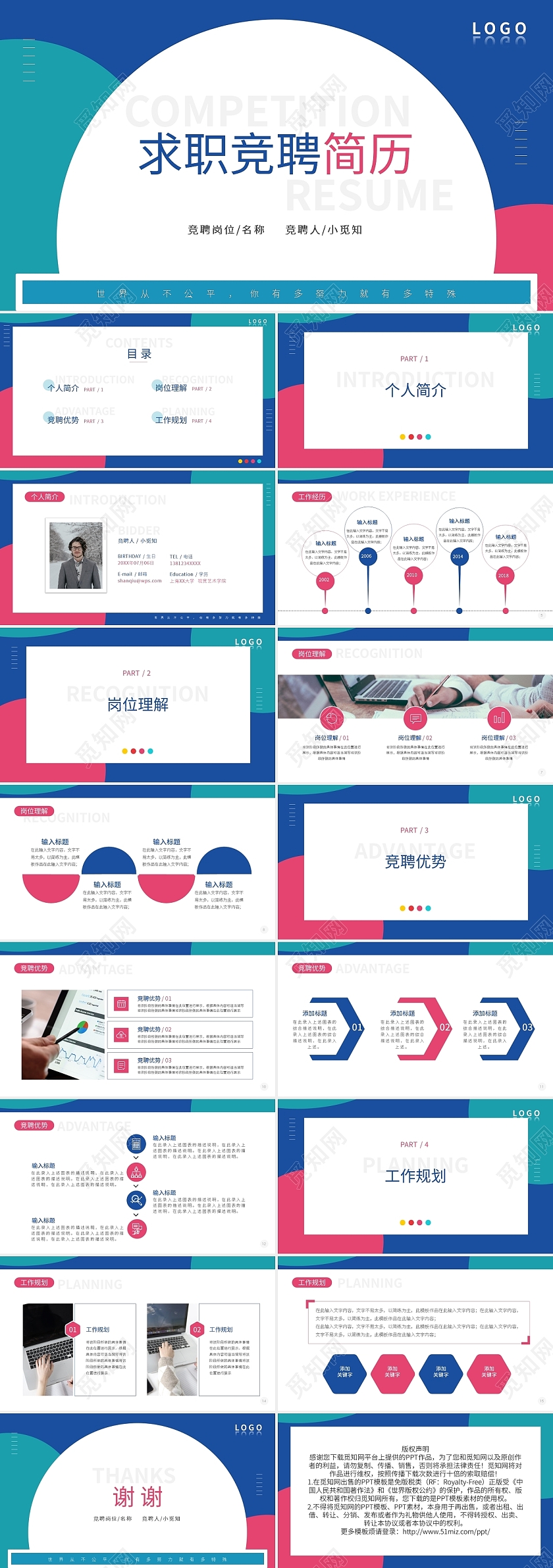 求职竞聘简历PPT模板宣传PPT动态PPT