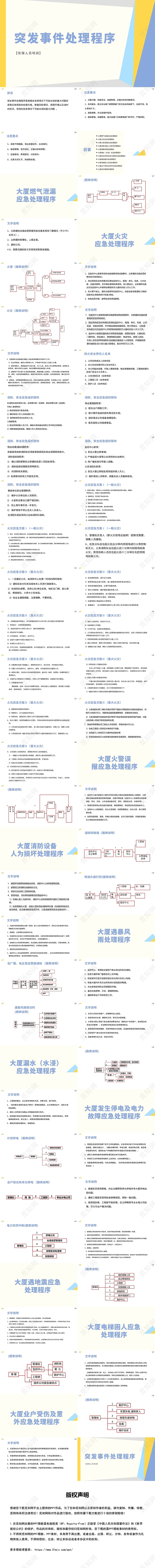 黄色商务风特发事件处理程序安保人员培训PPT模板