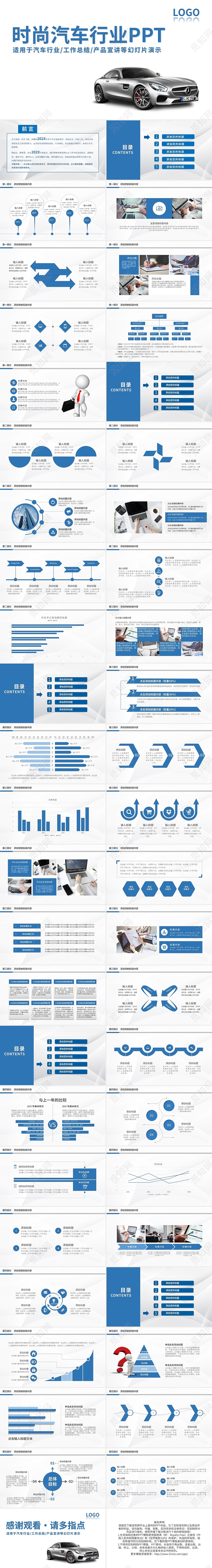时尚汽车行业工作总结产品宣讲PPT模板宣传PPT动态PPT