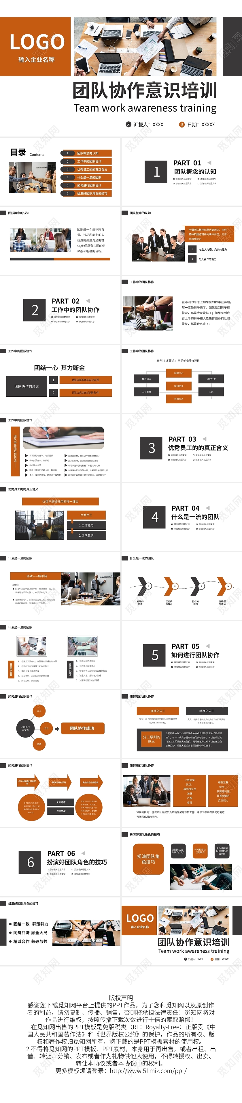 简约团队协作意识培训PPT模板宣传PPT动态PPT团队建设培训