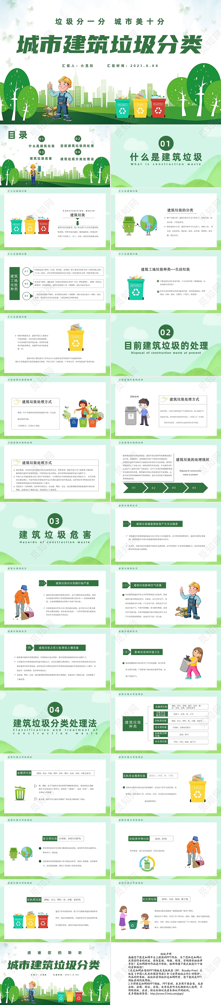 绿色建筑垃圾分类PPT模板