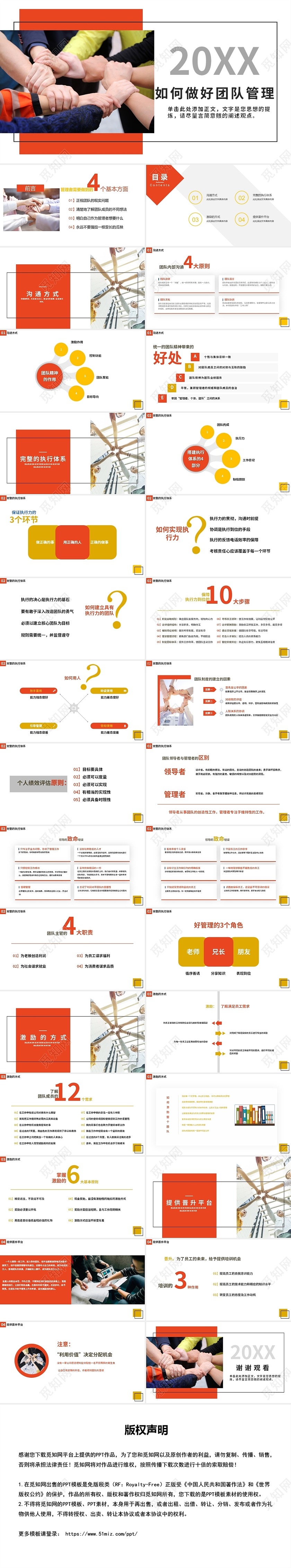 红色简约风如何做好团队管理PPT模板