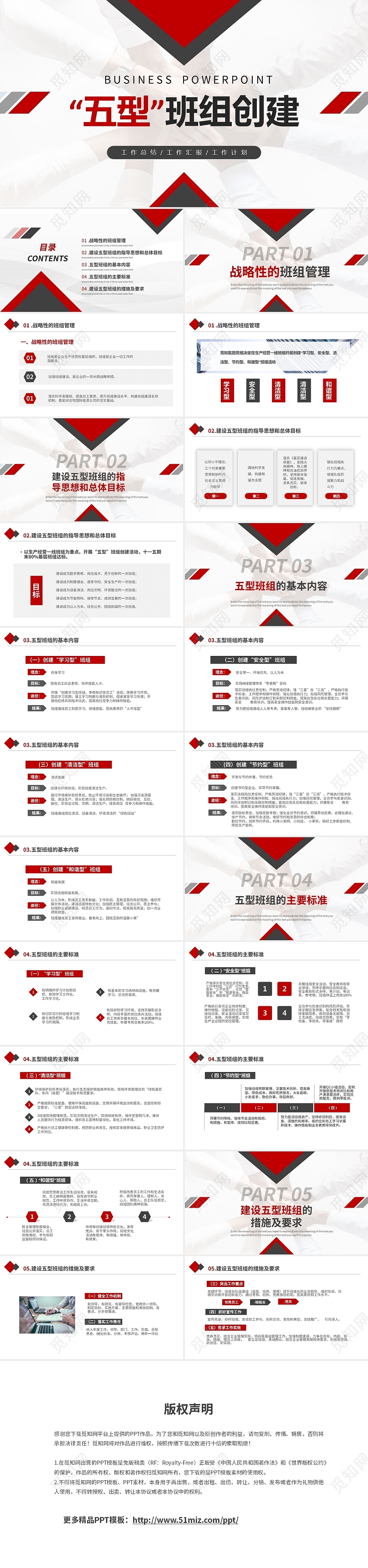 红色简约商务企业公司五型班组创建培训PPT