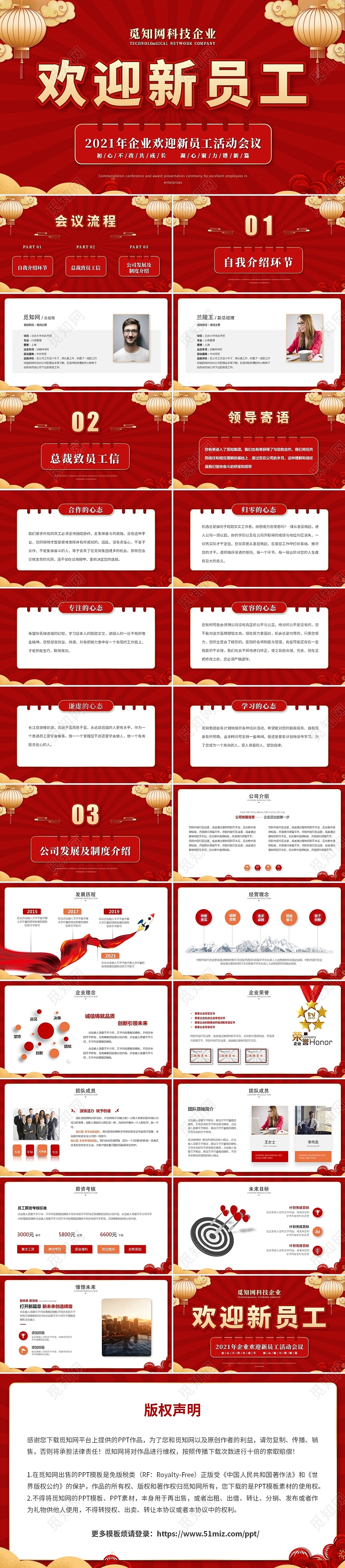 红色喜庆欢迎新员工入职培训ppt模板