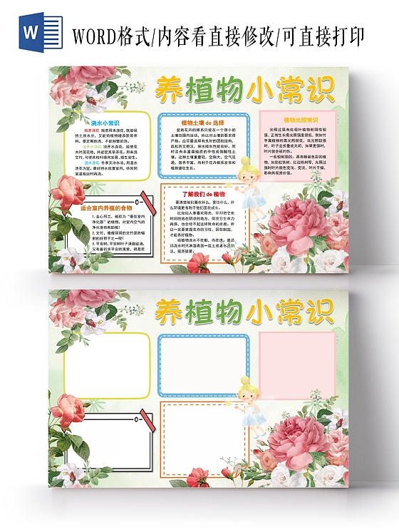 养植物小常识植物观察记录手抄报小报