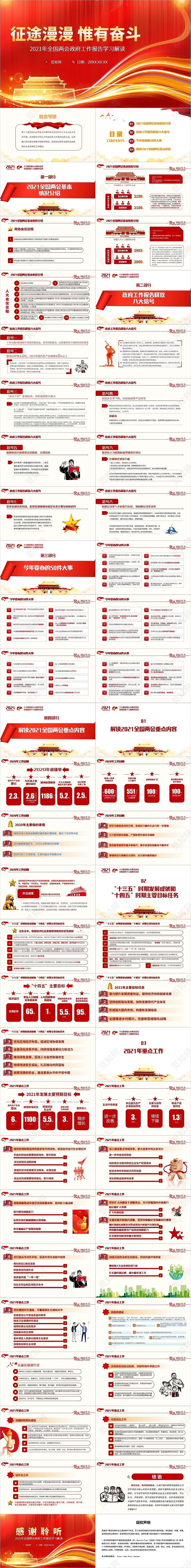 红色党政风征途漫漫唯有奋斗两会建党100周年PPT