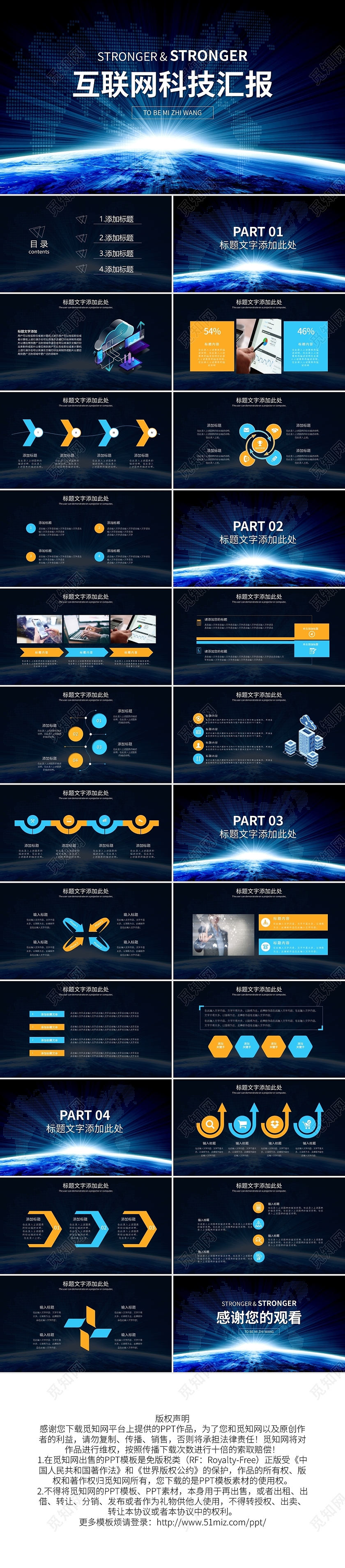 简约互联网科技汇报PPT模板宣传PPT动态PPTIT工作总结