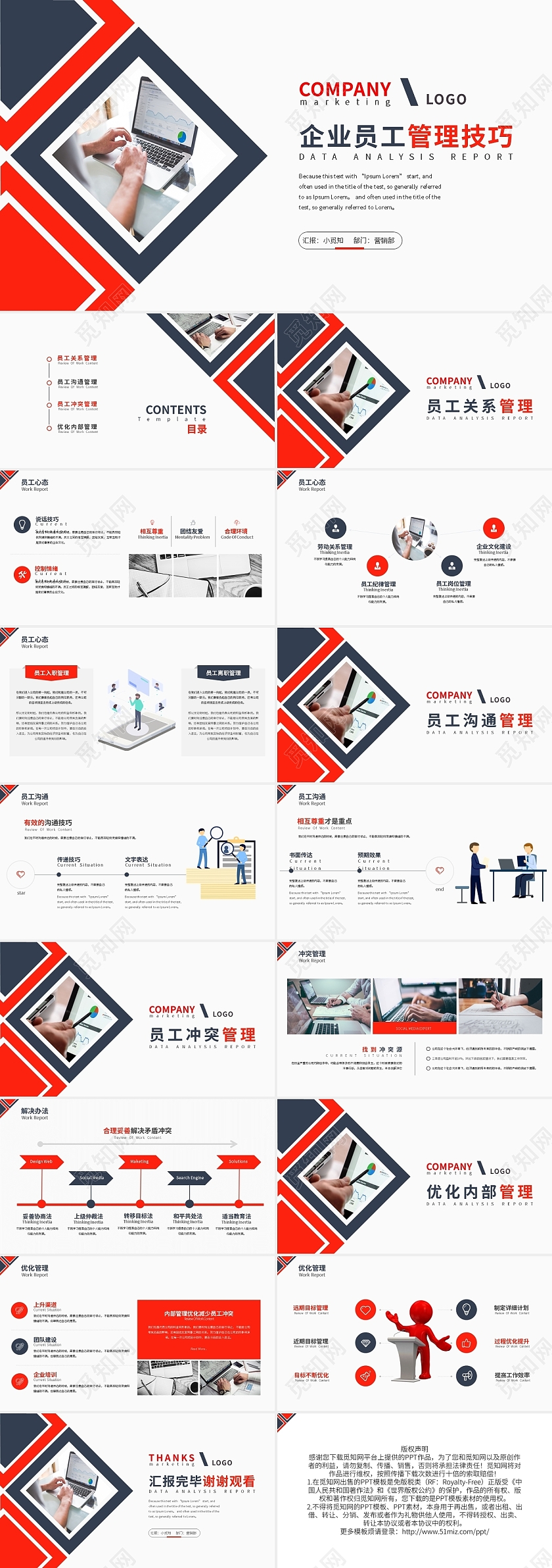 企业培训企业员工管理技巧PPT模板宣传PPT动态PPT