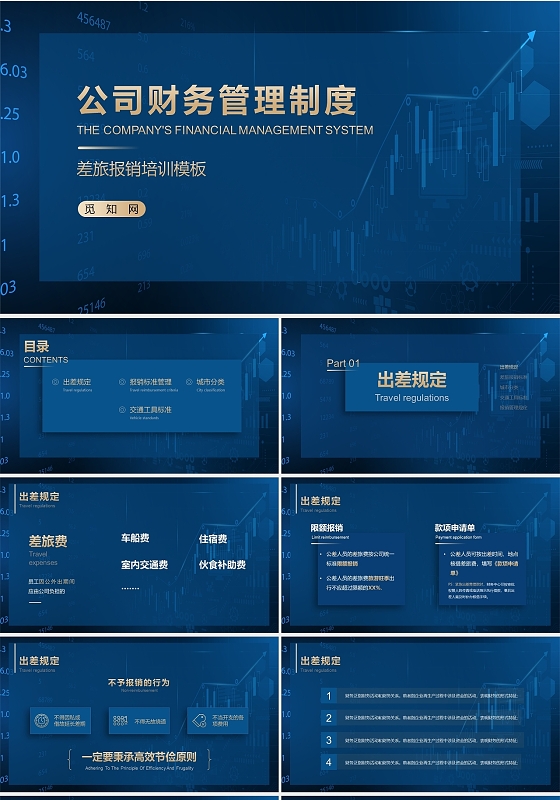 蓝色简约风财务知识培训PPT模板