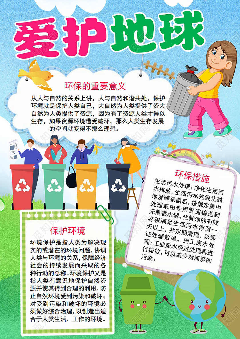 爱护地球小报手抄报世界地球日