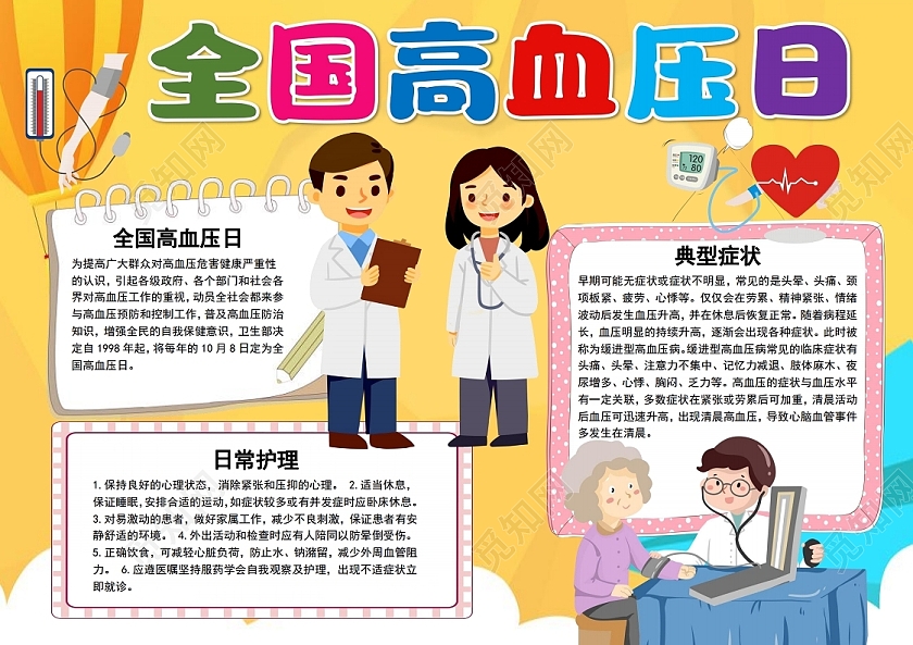 全国高血压日手抄报小报高血压手抄报小报