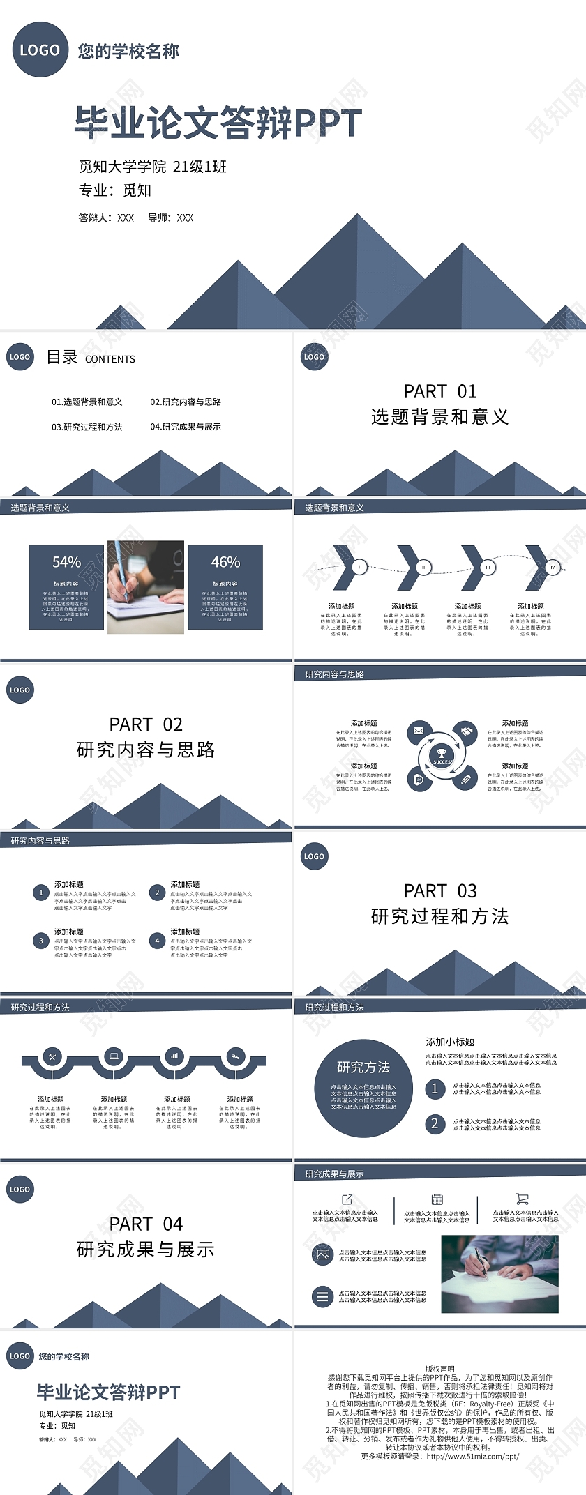 简约硕士毕业答辩PPT模板宣传PPT动态PPT