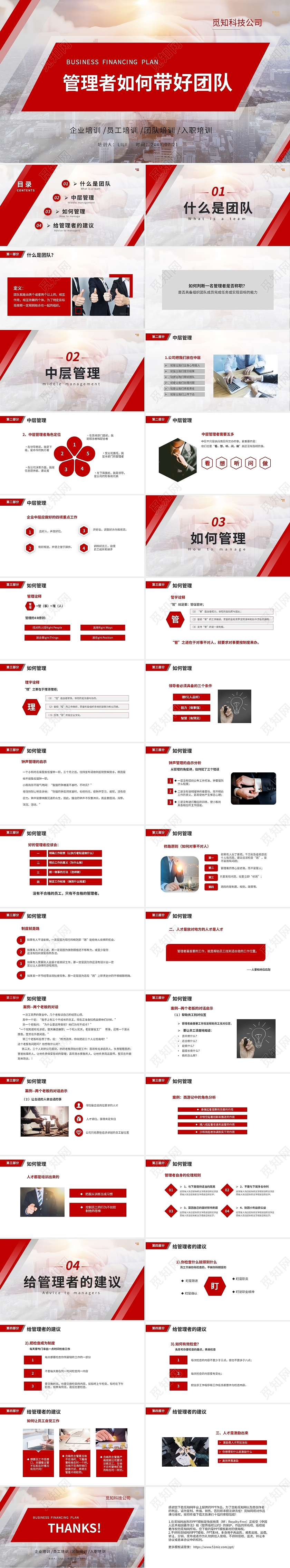 红色商务简约企业培训管理者如何带好团队培训课件PPT管理者如何带好团队2
