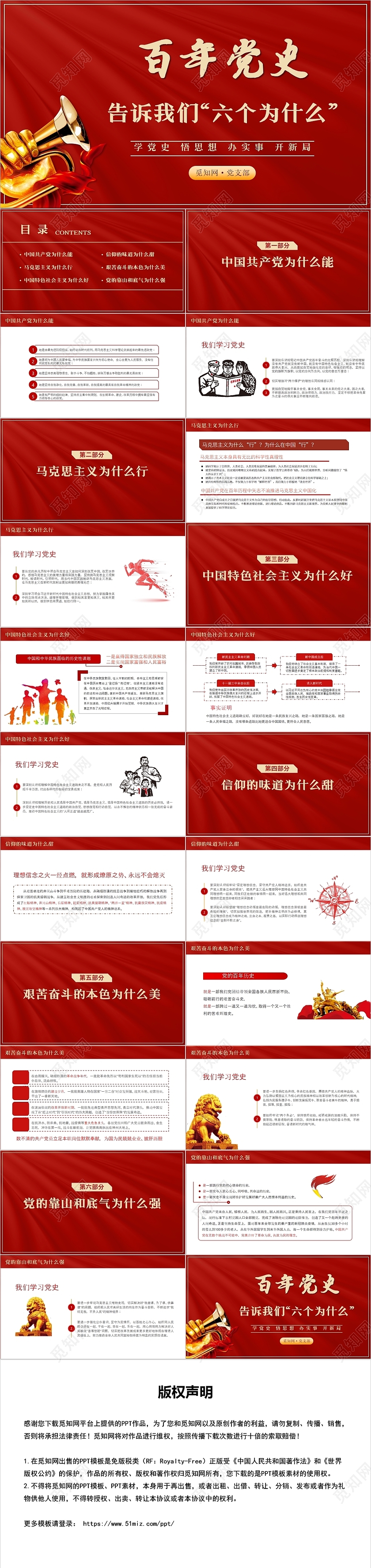 红色党政风百年党史告诉我们六个为什么PPT党政党建党课