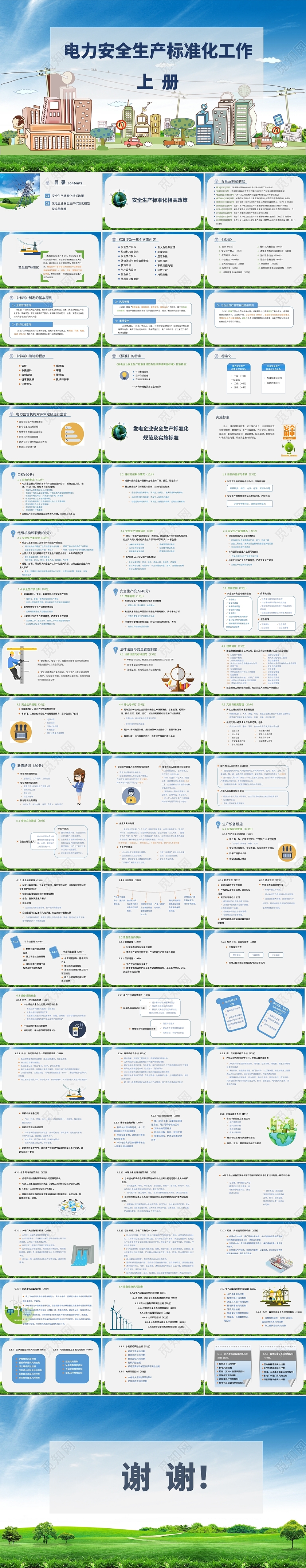 蓝色水彩简约风格电力安全生产标准化工作培训PPT课件电力安全生产标准化工作上册(2)