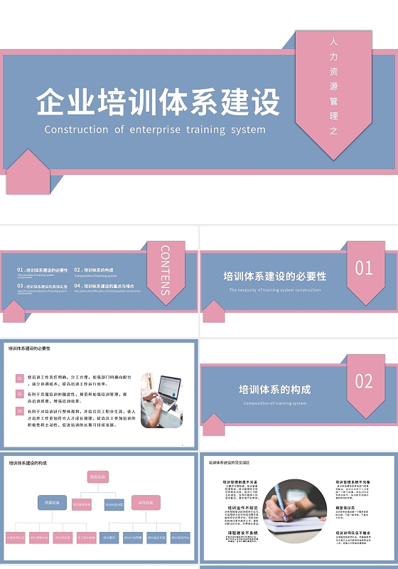 蓝色简约企业培训体系建设培训PPT模板企业培训
