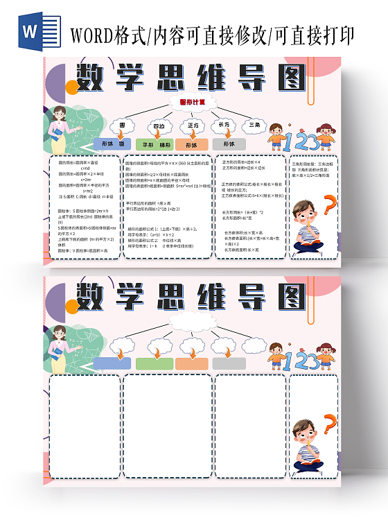 数学思维导图手抄报思维导图数学
