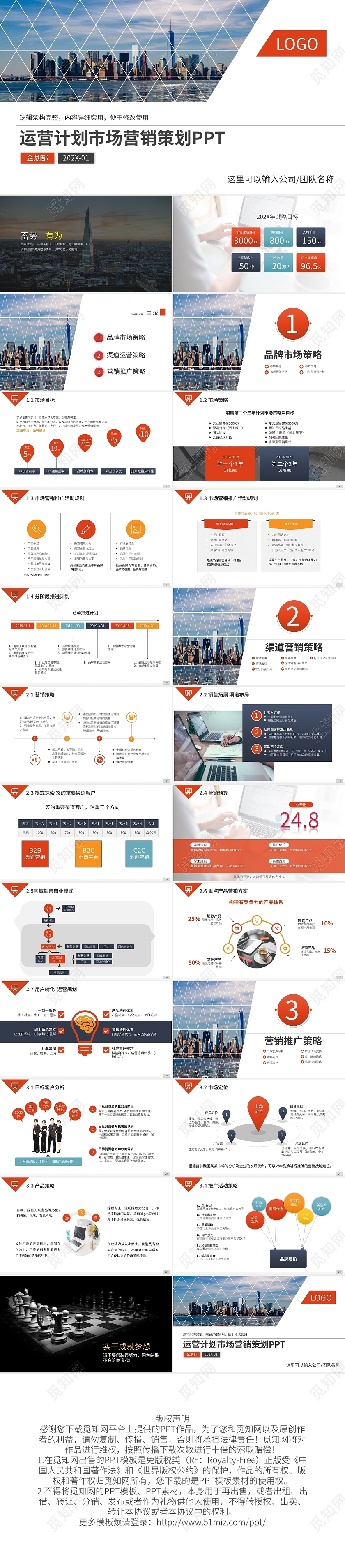 红色商务运营计划市场营销策划PPT模板宣传PPT动态PPT