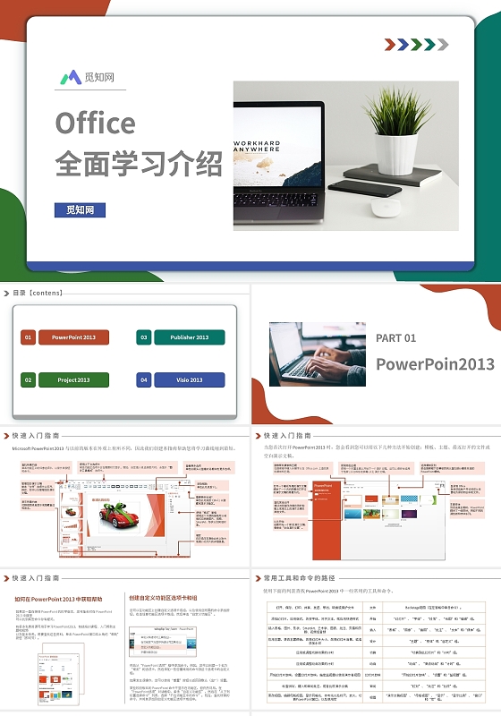 白色简约商务office全面学习课件powerpoint培训